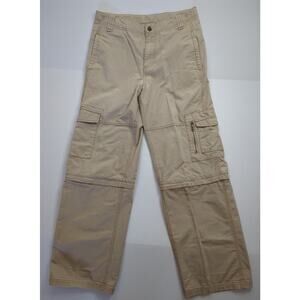 L.L.Bean Tan Rip Stop Convertible Cargo Pants Women's 16 Adjustable Waist flaw